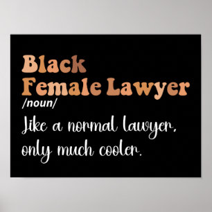 Poster Définition d'avocate noire féminine drôle Femmes a