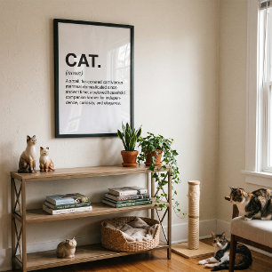 Poster Définition de chat Nom Amoureux de chat drôle