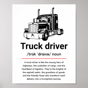Poster Définition de chauffeur de camion pour la Journée 
