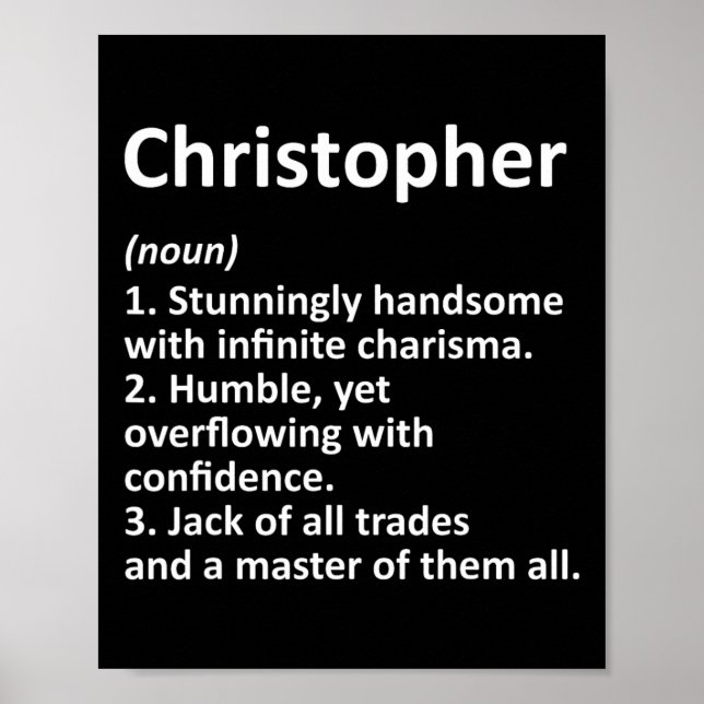 Poster Définition de Christopher Nom Personnalisé Drôle d (Devant)