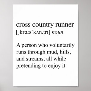 Poster Définition de coureur cross-country, course XC