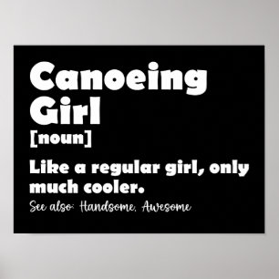 Poster Définition de fille de canoë drôle Filles de canoé