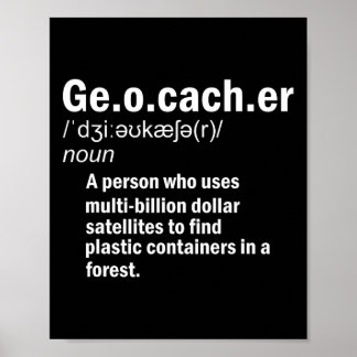 Poster Définition de géocaching Géocacheur 