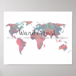 Poster Définition de la poussière sur l'aquarelle Carte d
