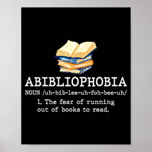 Poster Définition de l'abibliophobie lecture drôle de liv