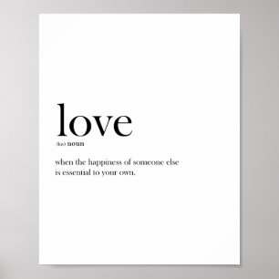 Poster Définition de l'amour en typographie scandi modern