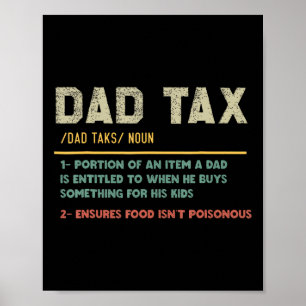 Poster Définition de l'impôt Drôle Fête des pères papa bl