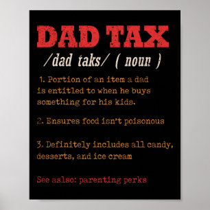 Poster Définition de l'impôt sur le père Hommes Fête des 