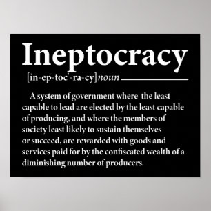 Poster Définition de l'ineptocratie amusante