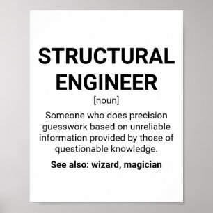 Poster Définition de l'ingénieur structurel Noun