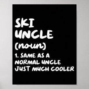 Poster Définition de l'oncle skieur sports drôles de ski