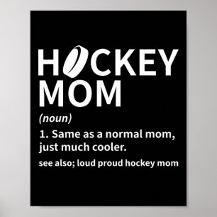 Poster Définition de Maman de Hockey Joueuse de Hockey su