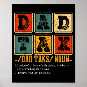 Poster Définition de papa drôle rétro Taxe Papa humour