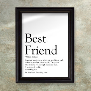 Poster Définition de votre meilleur ami typographie moder