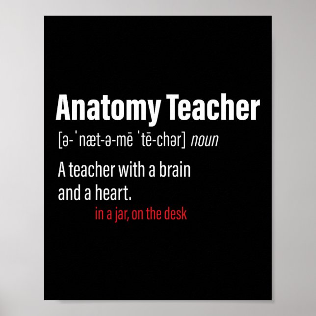 Poster Définition d'enseignant d'anatomie Enseignants de  (Devant)