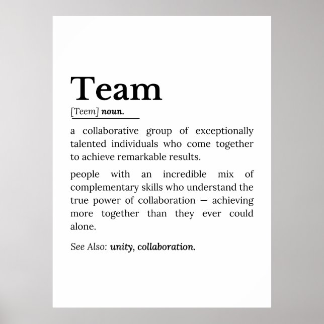 Poster Définition d'équipe – La puissance de la collabora (Devant)