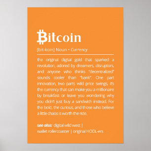 Poster Définition drôle de Bitcoin