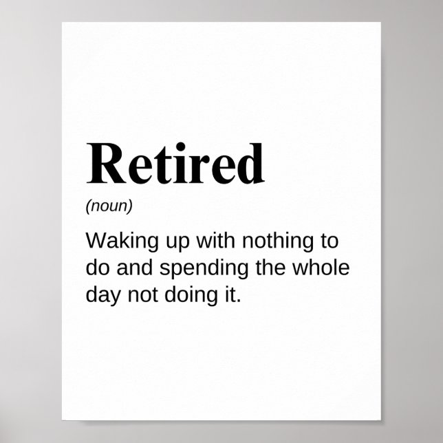 Poster Définition drôle de retraite (Devant)