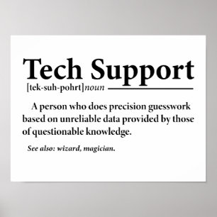 Poster Définition drôle du support technique 