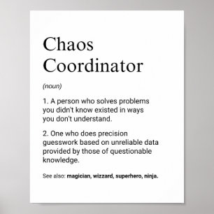 Poster Définition drôle du travail des coordinateurs et s
