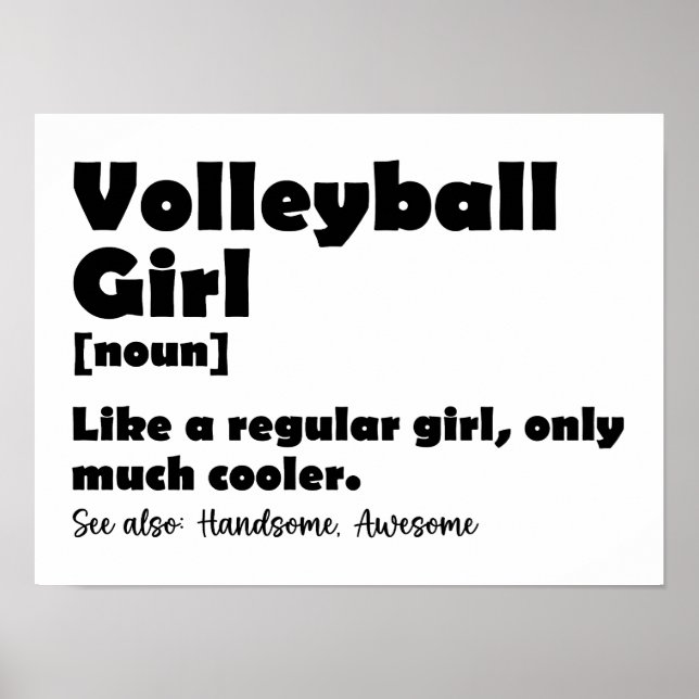 Poster Définition du dictionnaire amusant de volleyball (Devant)
