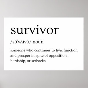Poster Définition du dictionnaire du survivant