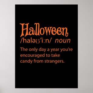 Poster Définition du dictionnaire Halloween Funny
