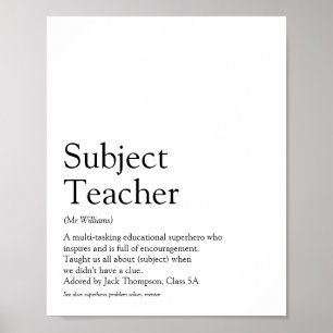 Poster Définition du Meilleur Professeur du Monde