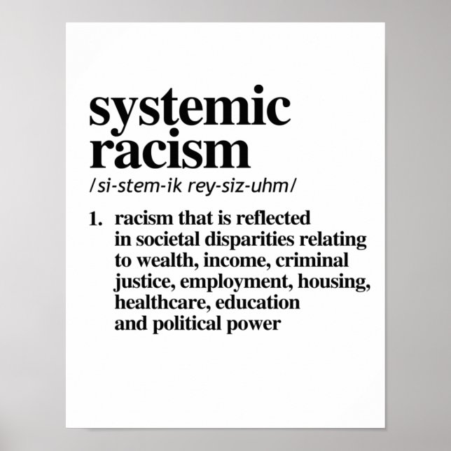 Poster Définition du racisme systémique (Devant)