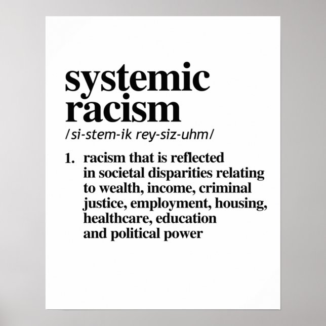 Poster Définition du racisme systémique (Devant)