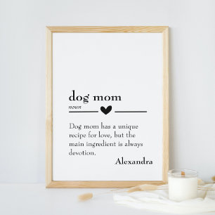 Poster Définition personnalisée de maman de chien