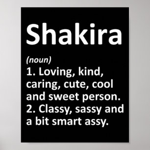 Poster Définition Shakira Nom Personnalisé Cadeau d'anniv