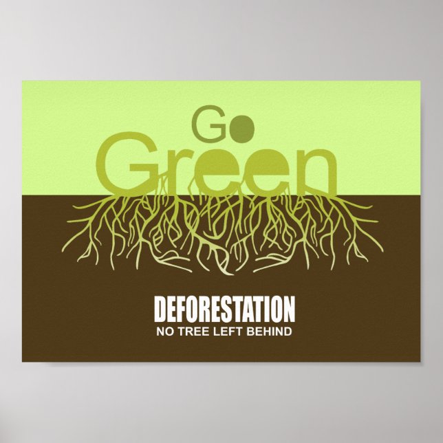 POSTER DÉFORESTATION - AUCUN ARBRE NE RESTE DERRIÈRE (Devant)