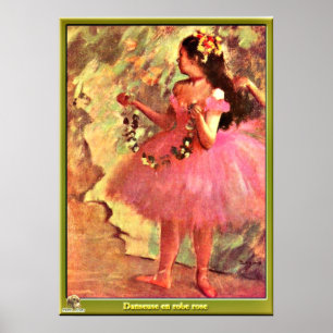Poster Degas - Danseuse en Robe Rose-1880