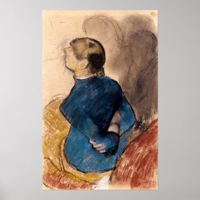 Poster Degas - Jeune Femme En bleu (Devant)