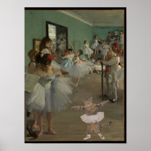 Poster Degas' La Classe de danse avec chat Ballet