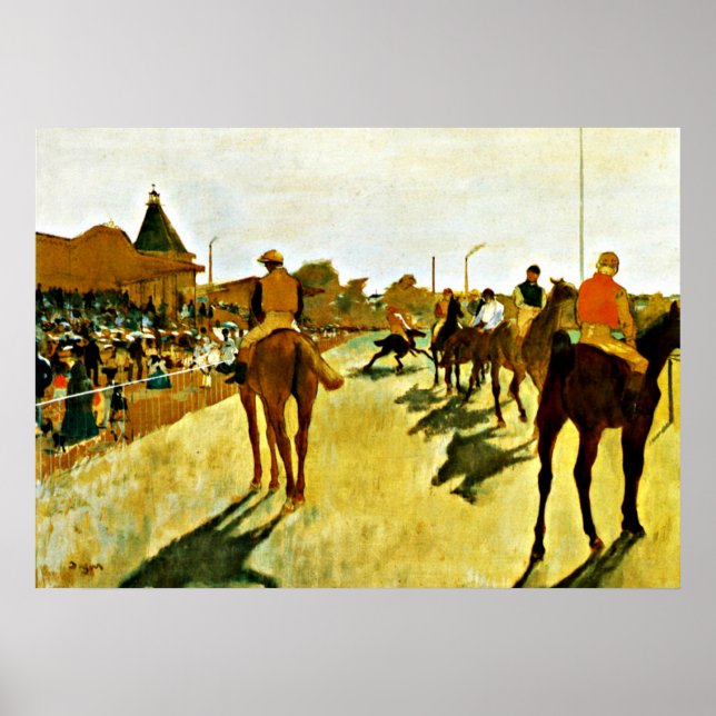 Poster Degas : Racehorses Before the Stand (Devant)