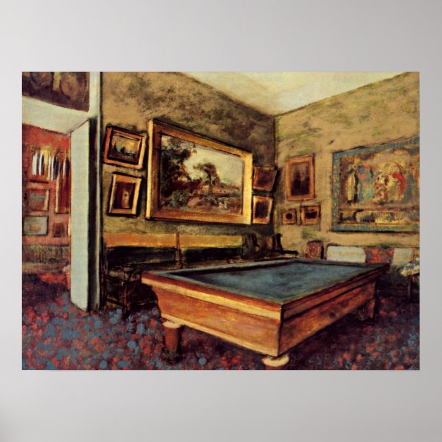 Poster Degas - Salle Billard, peinture populaire, (Devant)