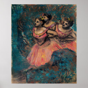 Poster Degas - Trois Danseurs En Costume Rouge