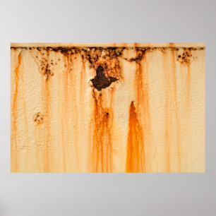 Poster Dégâts de rouille métallique, fond de fond rouillé