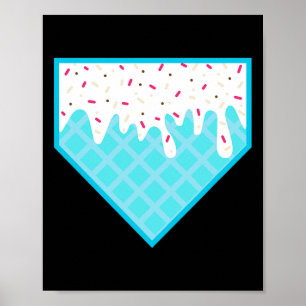 Poster Dégoulinade drôle de plaque d'accueil - Glace Soft