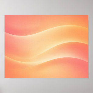 Poster Dégradé chaud de corail pêche Abstrait Vagues