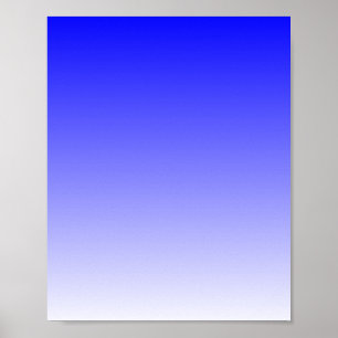 Poster Dégradé de bleu à blanc