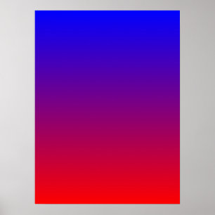 Poster Dégradé de bleu à rouge