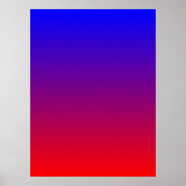 Poster Dégradé de bleu à rouge (Devant)