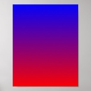Poster Dégradé de bleu à rouge