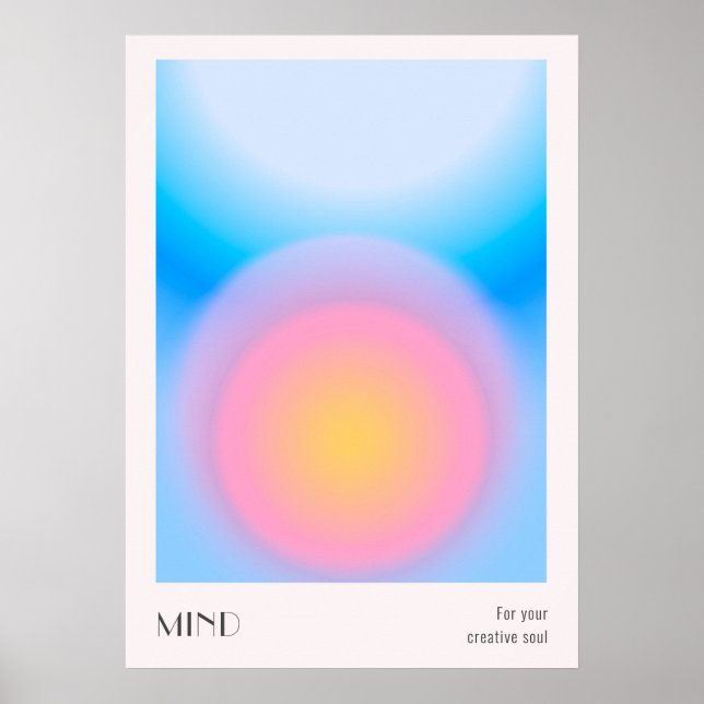 Poster Dégradé de l'effet Aura coloré vintage (Devant)