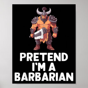 Poster Déguisement Amusant de Barbare Facile pour Hallowe