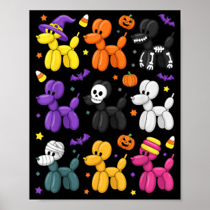 Poster Déguisement de chien ballon d'Halloween, mignon et
