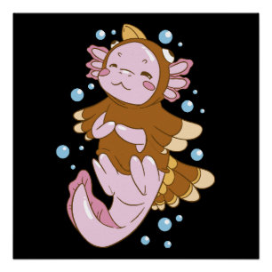 Poster Déguisement de dinde Axolotl Amusant